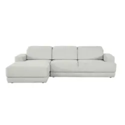 Ecksofa in Webstoff Hellgrau 204/293 cm
