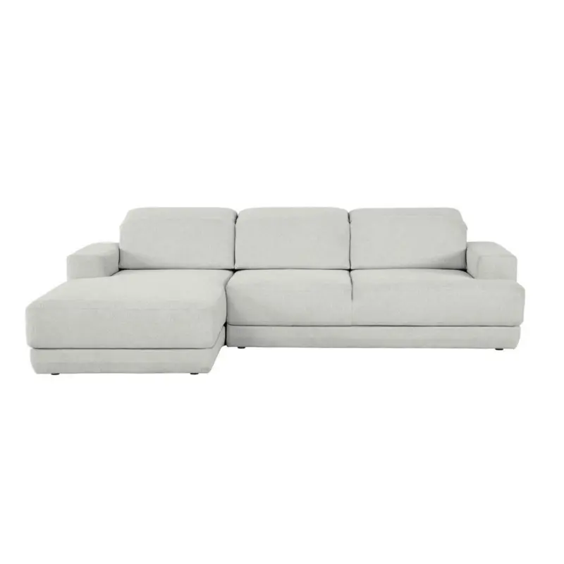 Ecksofa in Webstoff Hellgrau 204/293 cm