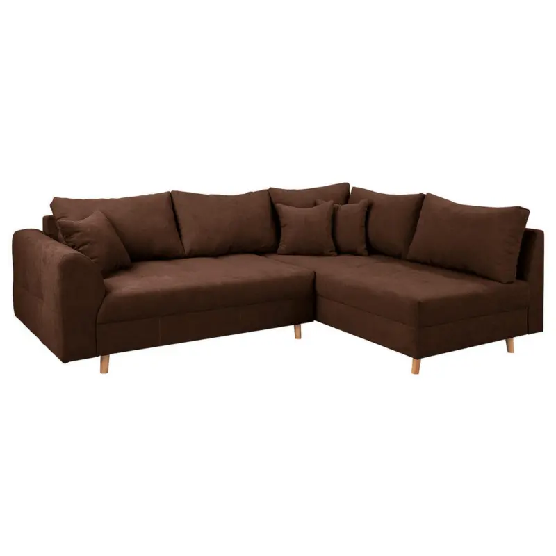Ecksofa Ariella in Mikrofaser Dunkelbraun 231/161 cm