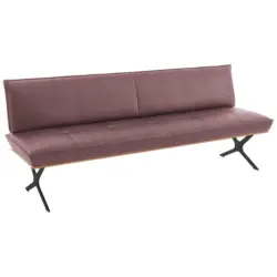 Sitzbank 214/88/66 cm in Schwarz, Nussbaumfarben, Altrosa