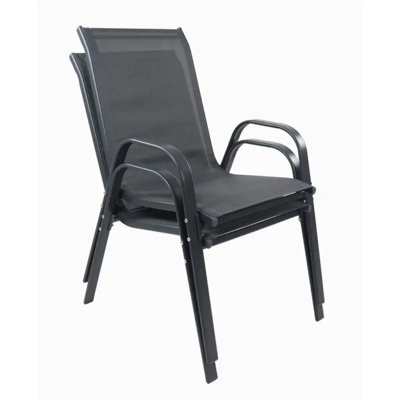 Gartenstuhl-Set Metall Anthrazit