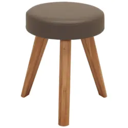 Hocker in Holz, Textil Schlammfarben, Eichefarben