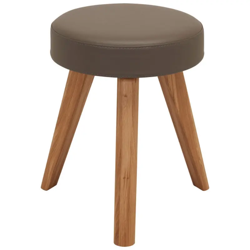 Hocker in Holz, Textil Schlammfarben, Eichefarben