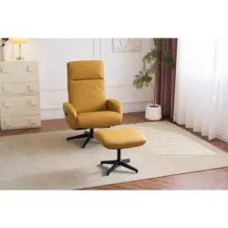 Relaxsesselset in Textil, Leder Gelb