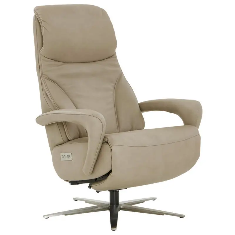 Relaxsessel in Leder Beige