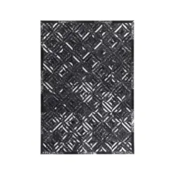 Flachwebeteppich 160/230 cm Spark 410 Schwarz / Silber Schwarz, Silberfarben