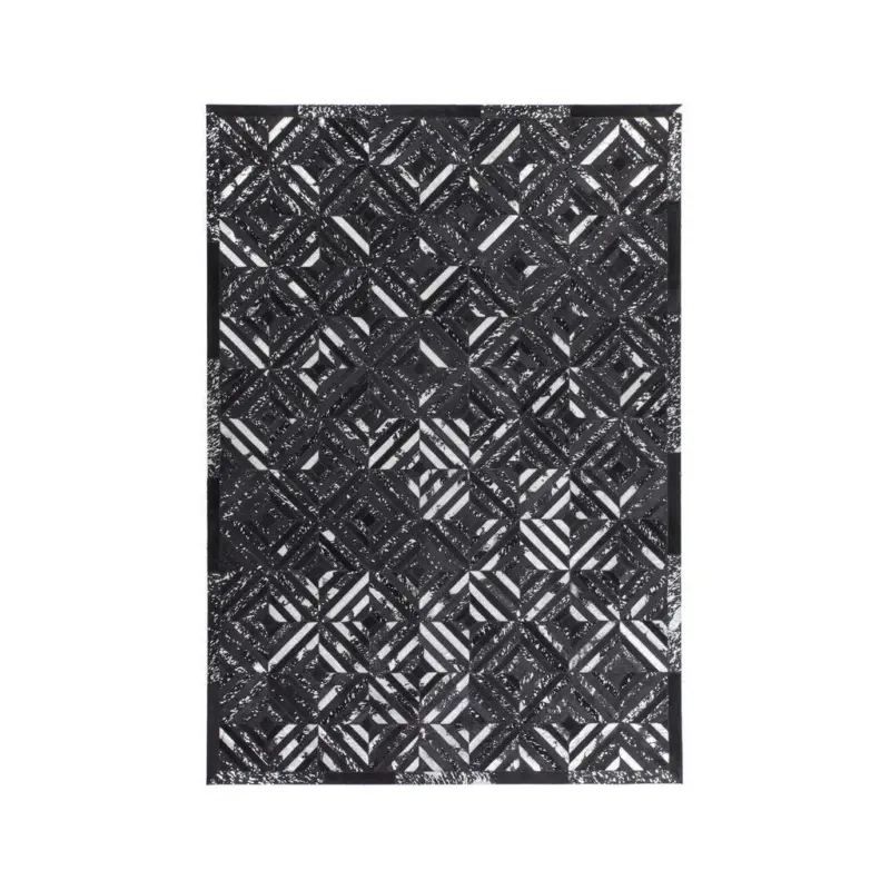 Flachwebeteppich 160/230 cm Spark 410 Schwarz / Silber Schwarz, Silberfarben