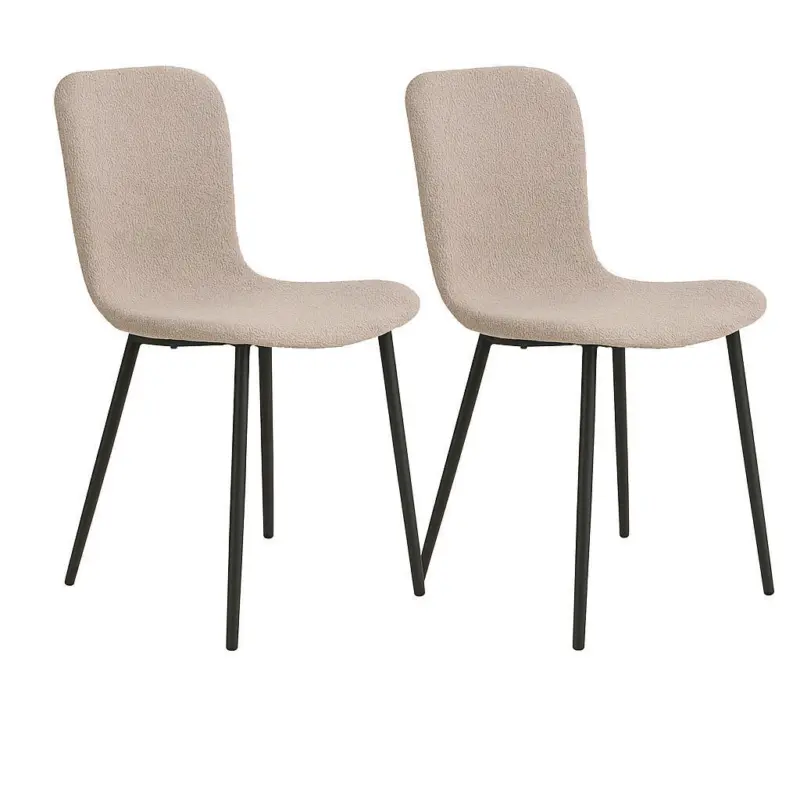 Stuhl-Set 2 St&uuml;ck Boucl&eacute;