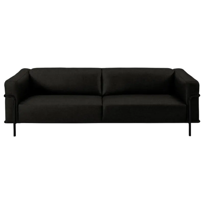 3-Sitzer-Sofa in Echtleder Schwarz