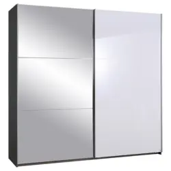 Schwebet&uuml;renschrank in Grau, Wei&szlig;