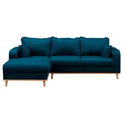 Ecksofa Beata in Mikrofaser Blau 150/230 cm