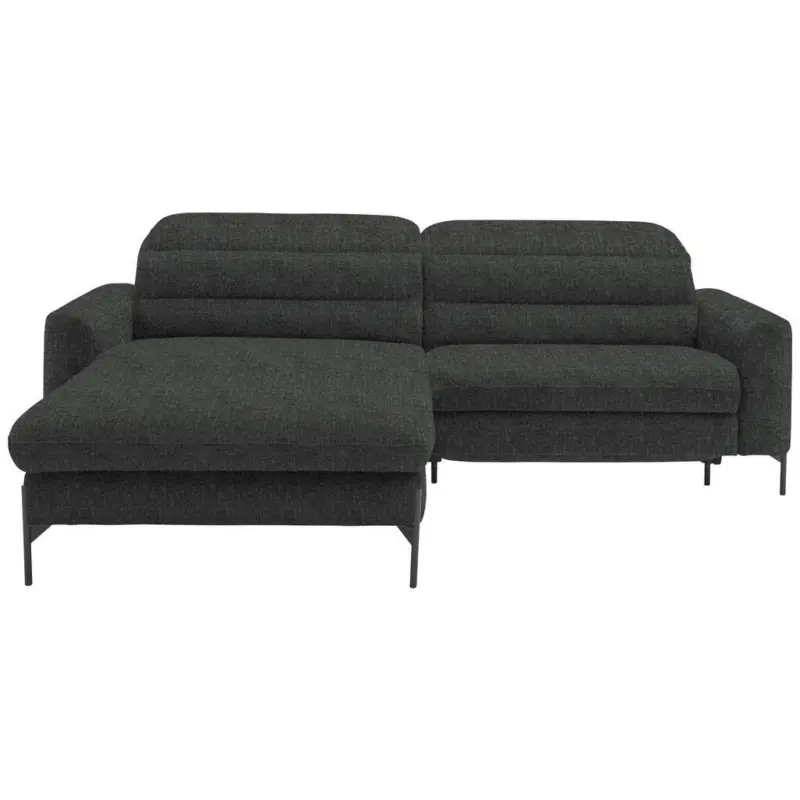 Ecksofa in Flachgewebe Dunkelgrau 191/252 cm