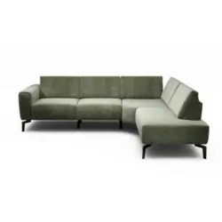Ecksofa Cosy in Samt Waldgr&uuml;n 256/193 cm