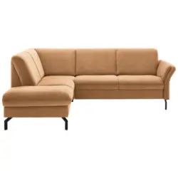 Ecksofa in Flachgewebe Gelb 190/241 cm