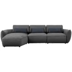 Ecksofa in Chenille Schlammfarben 190/340 cm