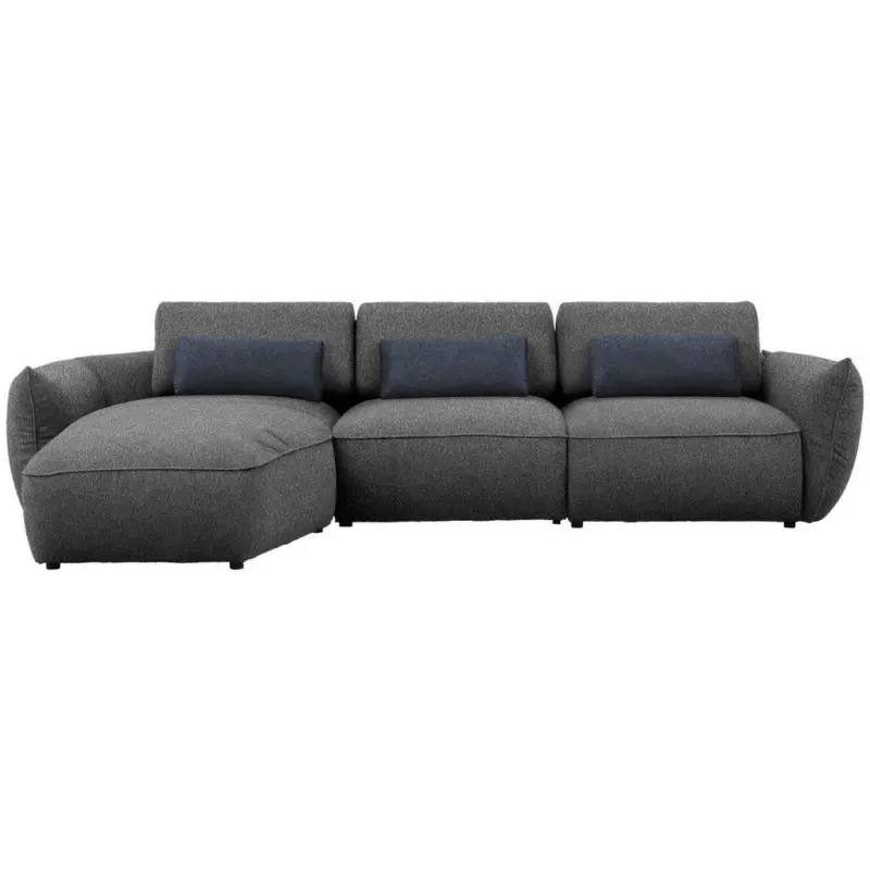 Ecksofa in Chenille Schlammfarben 190/340 cm