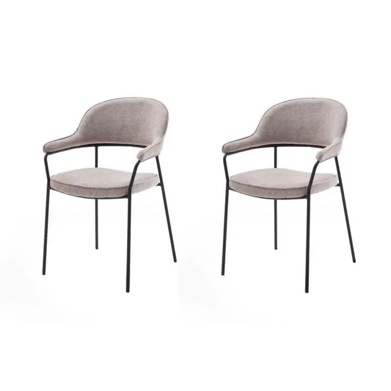 Armlehnstuhl-Set 2 St&uuml;ck gepolsterte Armlehnen