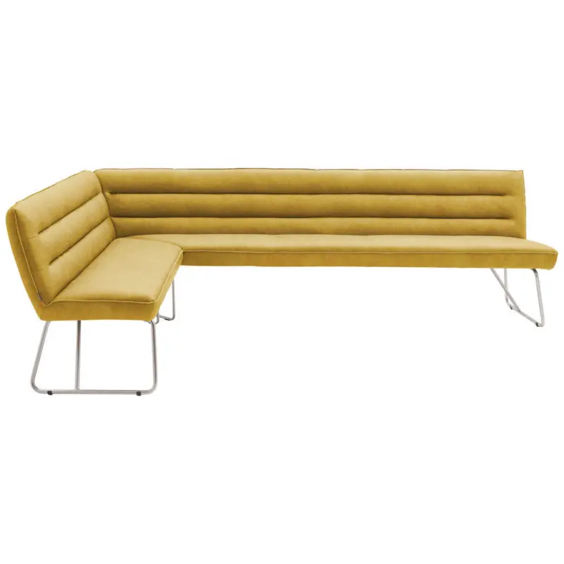 Eckbank 184/284 cm in Gelb, Edelstahlfarben