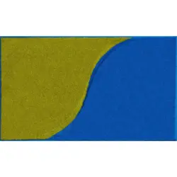 Badteppich Blau, Gr&uuml;n 70/120 cm