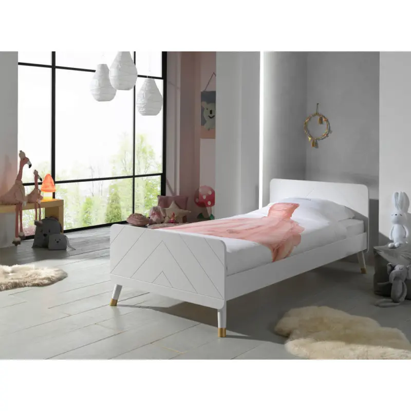 Bett 90/200 cm in Wei&szlig;