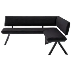 Eckbank 180/140 cm in Anthrazit, Schwarz