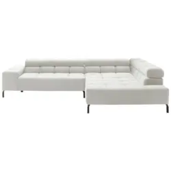 Ecksofa in Cord Wei&szlig; 321/216 cm