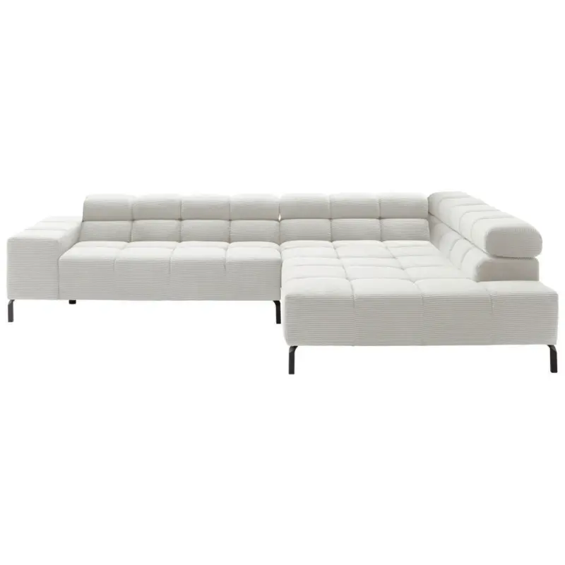 Ecksofa in Cord Wei&szlig; 321/216 cm