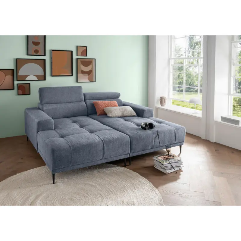 Bigsofa in Chenille Hellblau