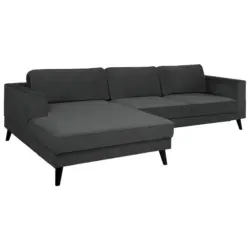 Ecksofa Lumber Jack in Velours Anthrazit 167/277 cm