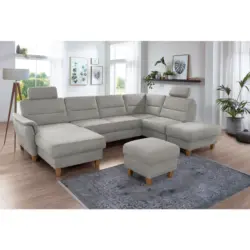 Wohnlandschaft Palmera V in Mikrofaser Anthrazit