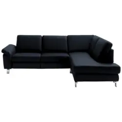 Ecksofa in Echtleder Dunkelblau 271/200 cm