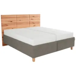 Polsterbett Matratze, Lattenrost, Bettkasten Braun, Buchefarben 160/200 cm