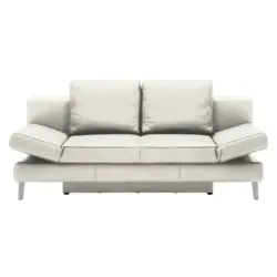 Schlafsofa in Echtleder Wei&szlig;