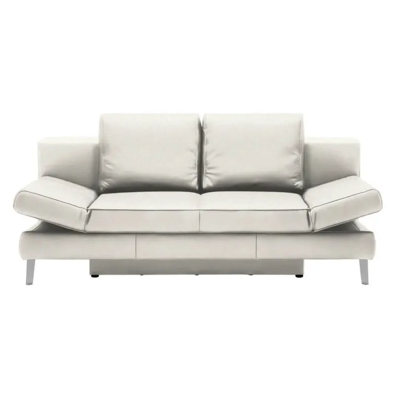 Schlafsofa in Echtleder Wei&szlig;