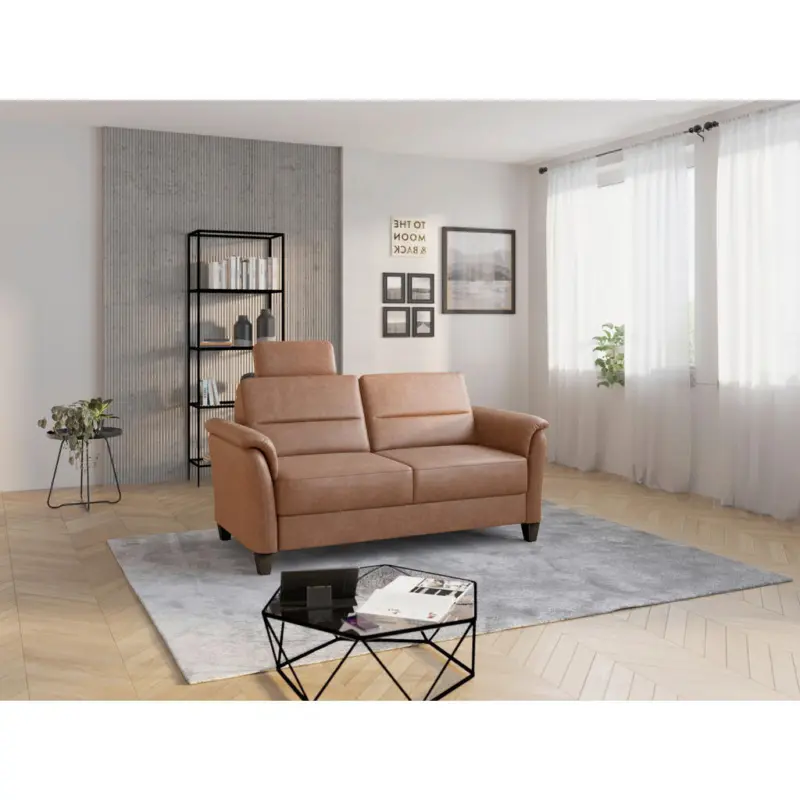 3-Sitzer-Sofa Palmera V in Mikrofaser Cognac