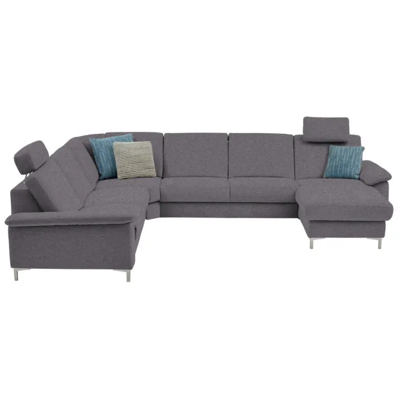 Wohnlandschaft in Chenille Grau