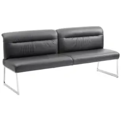 Sitzbank 203/90/74 cm in Schwarz, Edelstahlfarben