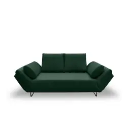 Schlafsofa in Cord, Mikrofaser Dunkelgr&uuml;n
