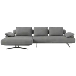Ecksofa in Chenille Grau 168/334 cm