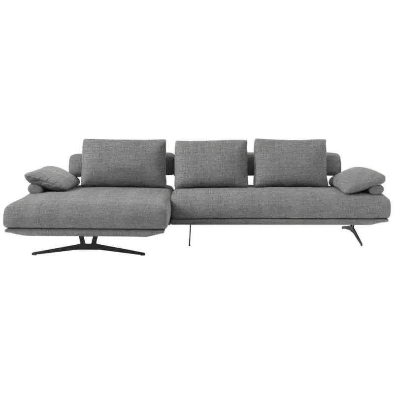 Ecksofa in Chenille Grau 168/334 cm