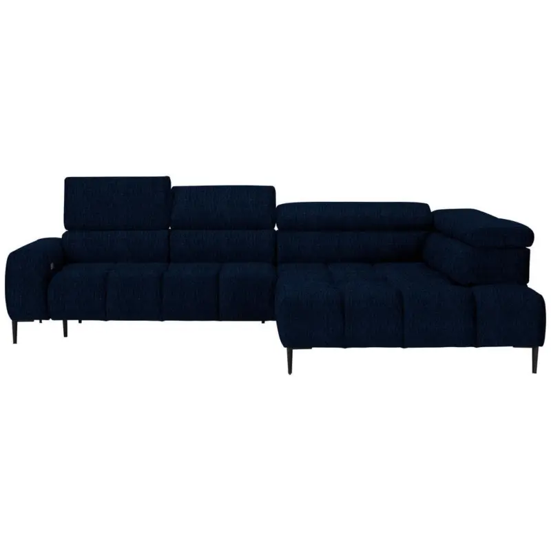 Ecksofa in Webstoff Dunkelblau 300/216 cm