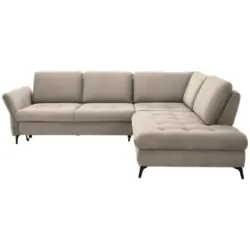 Ecksofa in Boucl&eacute; Beige 288/233 cm