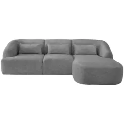 Ecksofa in Struktur Silberfarben 256/160 cm