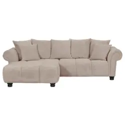Ecksofa in Pl&uuml;sch Beige 190/288 cm