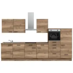 K&uuml;chenleerblock 360 cm in Eiche dunkel