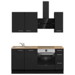 XXXLutz Lauterach - Ihr M&ouml;belhaus bei Bregenz K&uuml;chenleerblock 180 cm in Schwarz, Eichefarben