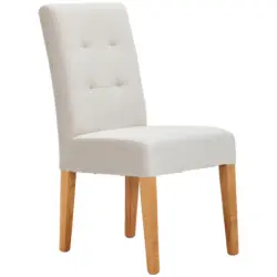 Stuhl in Holz, Textil Eichefarben, Beige