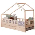 XXXLutz Lauterach - Ihr M&ouml;belhaus bei Bregenz Hausbett Absturzsicherung, Matratze, Rollrost, Bettkasten 140/200 cm in Naturfarben