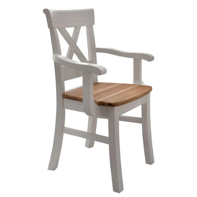 Armlehnstuhl in Holz Wei&szlig;