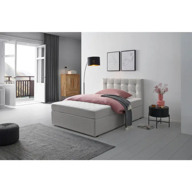 Boxbett 120/200 cm in Grau